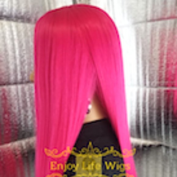 COPY - Celebrity fuchsia pink lace front human wig main image 7